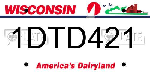 1DTD421 Wisconsin License Plate
