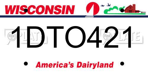 1DTO421 Wisconsin License Plate
