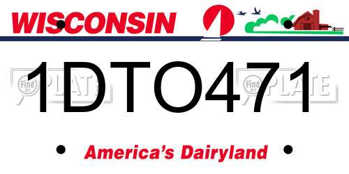 1DTO471 Wisconsin License Plate