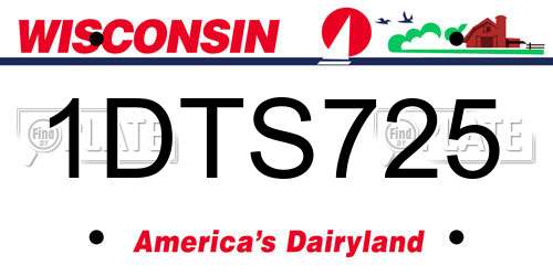 1DTS725 Wisconsin License Plate
