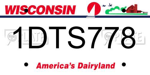 1DTS778 Wisconsin License Plate
