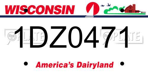 1DZ0471 Wisconsin License Plate