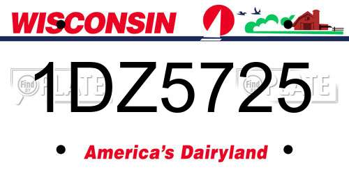 1DZ5725 Wisconsin License Plate