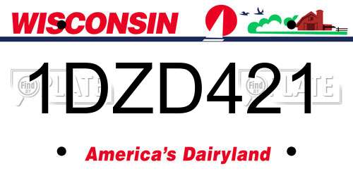 1DZD421 Wisconsin License Plate