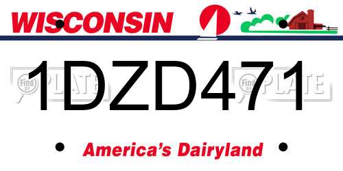 1DZD471 Wisconsin License Plate