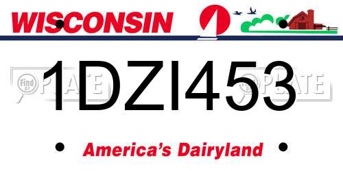 1DZI453 Wisconsin License Plate