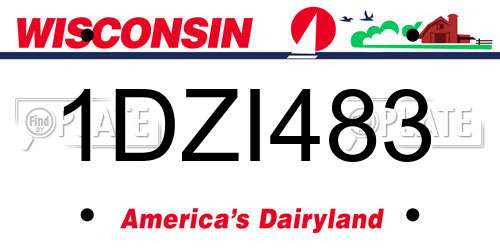 1DZI483 Wisconsin License Plate