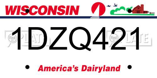 1DZQ421 Wisconsin License Plate