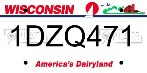 1DZQ471 Wisconsin License Plate