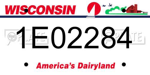 1E02284 Wisconsin License Plate