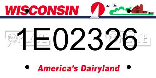 1E02326 Wisconsin License Plate
