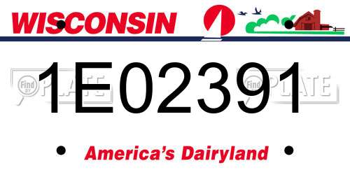 1E02391 Wisconsin License Plate