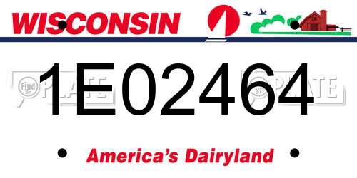 1E02464 Wisconsin License Plate
