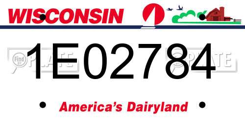 1E02784 Wisconsin License Plate