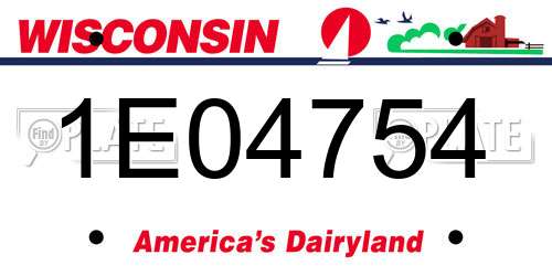 1E04754 Wisconsin License Plate