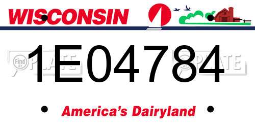 1E04784 Wisconsin License Plate