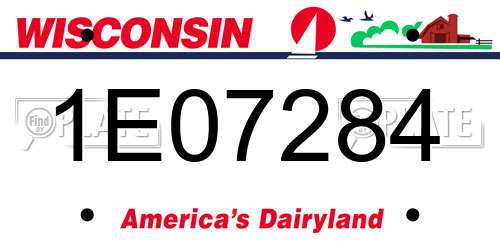 1E07284 Wisconsin License Plate