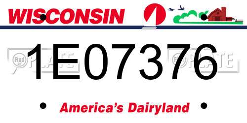 1E07376 Wisconsin License Plate