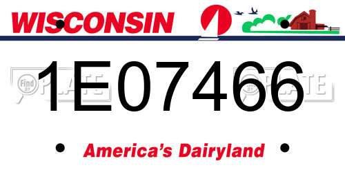 1E07466 Wisconsin License Plate