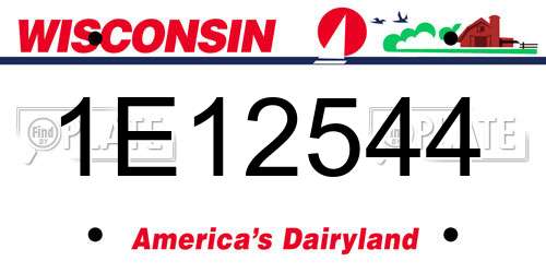 1E12544 Wisconsin License Plate