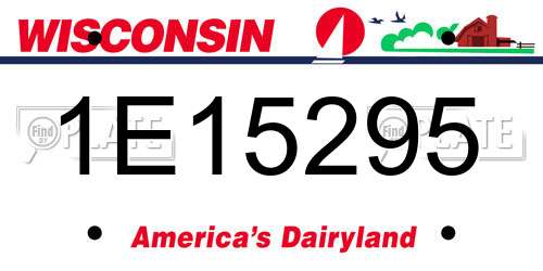 1E15295 Wisconsin License Plate