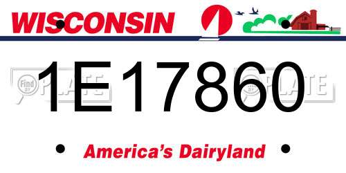 1E17860 Wisconsin License Plate