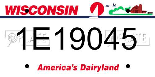 1E19045 Wisconsin License Plate