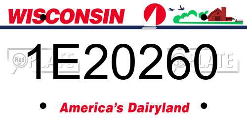 1E20260 Wisconsin License Plate