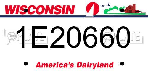1E20660 Wisconsin License Plate