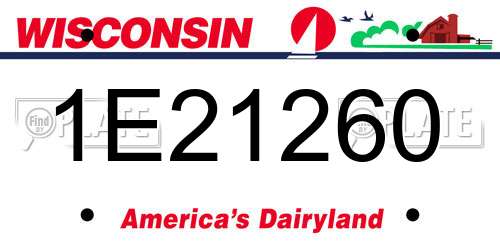 1E21260 Wisconsin License Plate