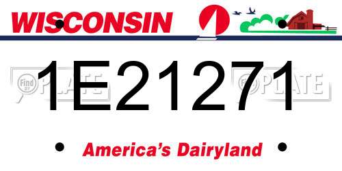 1E21271 Wisconsin License Plate