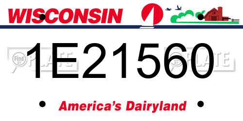 1E21560 Wisconsin License Plate