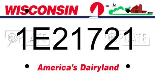 1E21721 Wisconsin License Plate