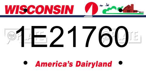 1E21760 Wisconsin License Plate