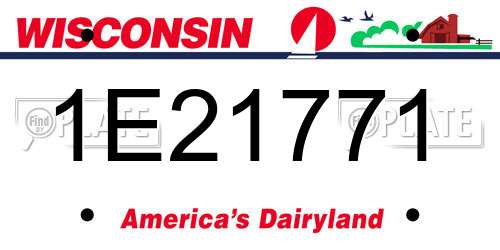 1E21771 Wisconsin License Plate