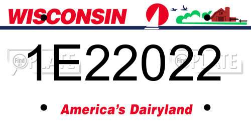 1E22022 Wisconsin License Plate