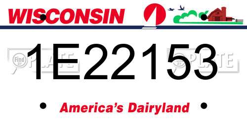 1E22153 Wisconsin License Plate