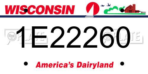 1E22260 Wisconsin License Plate