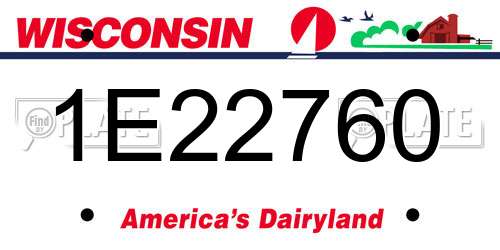 1E22760 Wisconsin License Plate