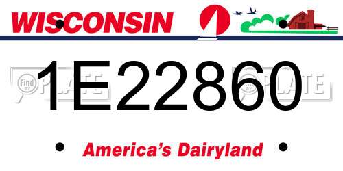 1E22860 Wisconsin License Plate