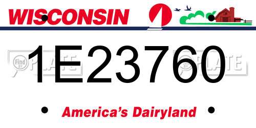 1E23760 Wisconsin License Plate