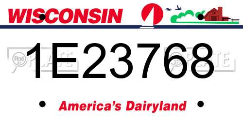 1E23768 Wisconsin License Plate
