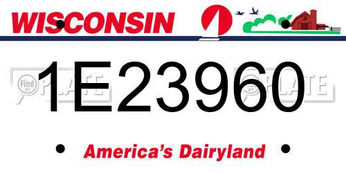 1E23960 Wisconsin License Plate