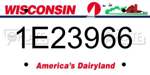 1E23966 Wisconsin License Plate