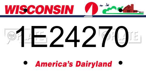 1E24270 Wisconsin License Plate