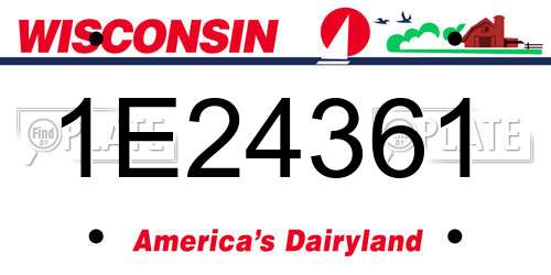 1E24361 Wisconsin License Plate