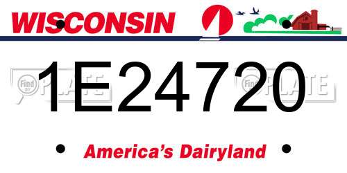 1E24720 Wisconsin License Plate