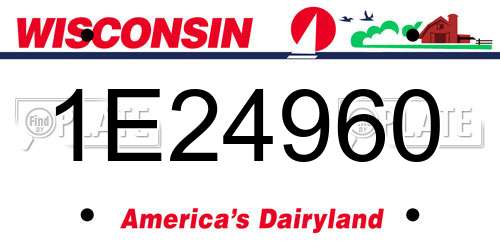 1E24960 Wisconsin License Plate