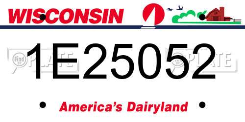 1E25052 Wisconsin License Plate