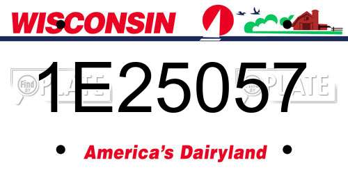 1E25057 Wisconsin License Plate